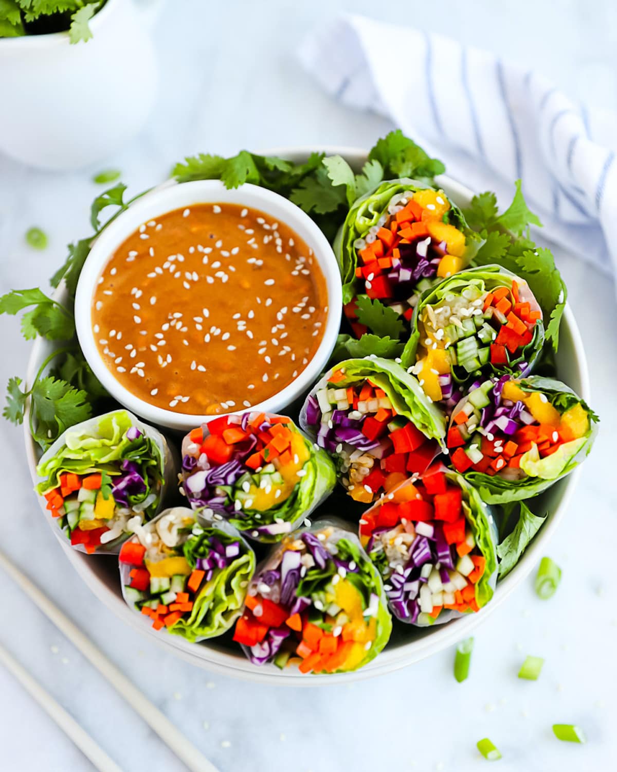 Bright and colorful veggie wraps
